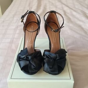 BCBG MAX AZRIA Leather Satin Heels